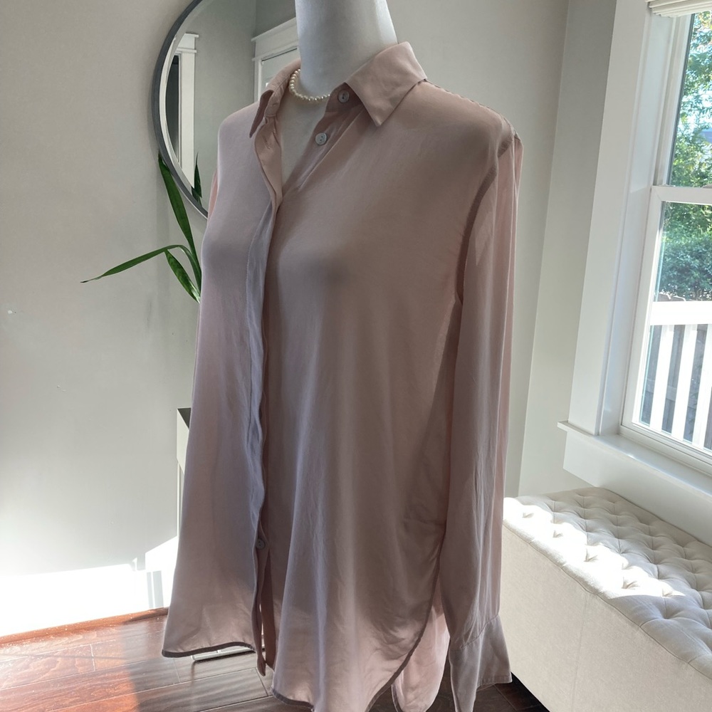 Mango 100% Silk Shirt Blouse Size Small